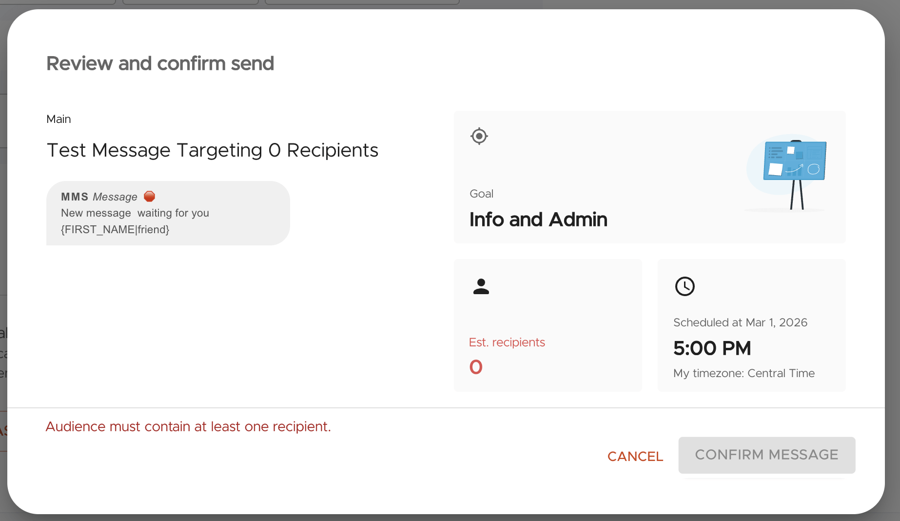 Message scheduling safeguard