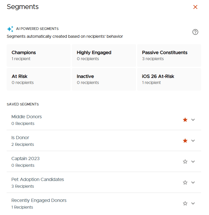 Favorite your saved segments