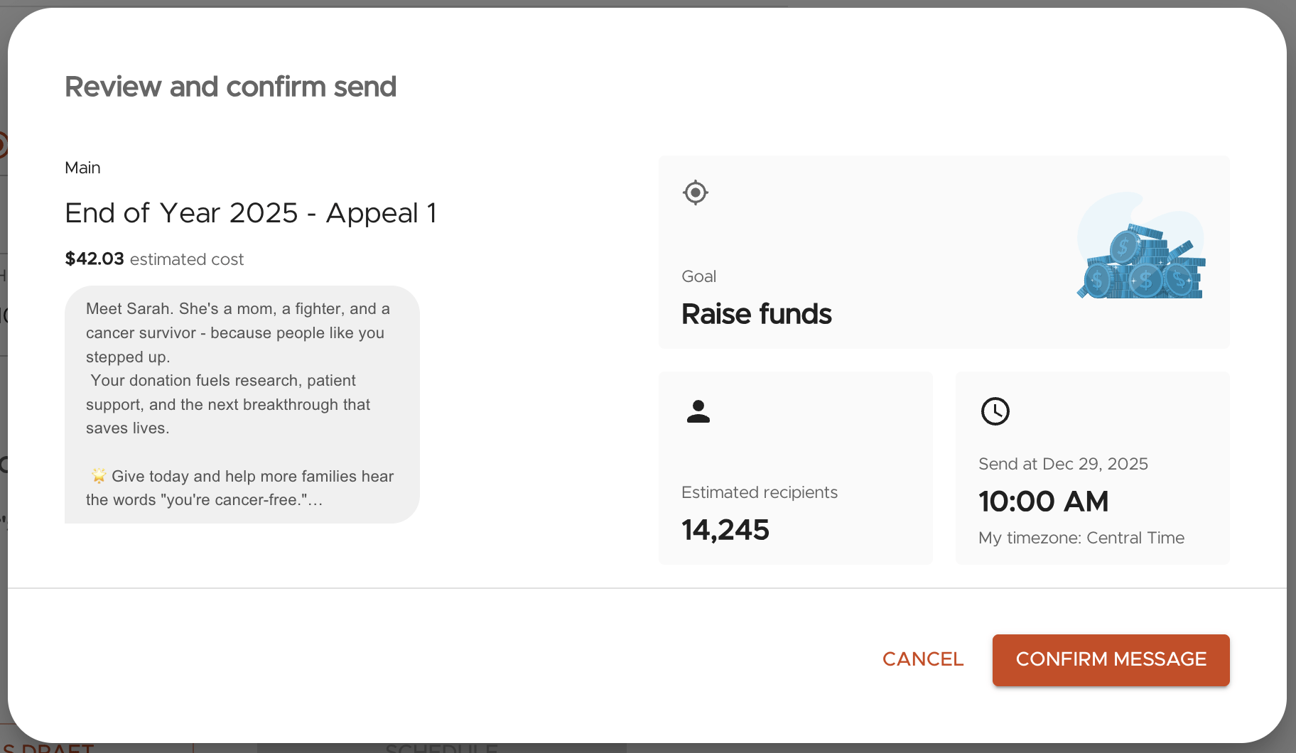 Inbox: redesigned message confirmation modal