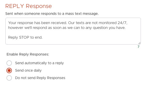 New automated reply option: send once per day