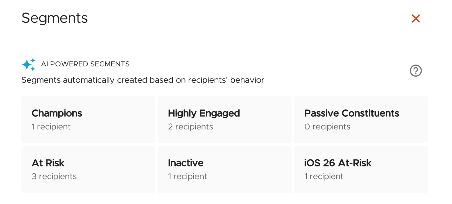 Target your most engaged supporters with Power Segments