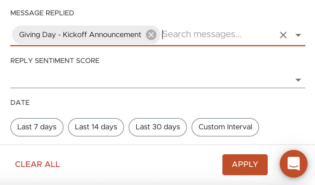 Filter replies by broadcast message