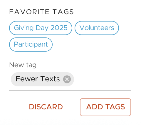 Inbox: view favorite tags and add tags to records
